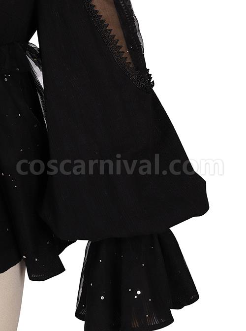 Divine Salvation Series Retro High Collar Gothic Lolita Black Long Sleeve Shirt coscarnival