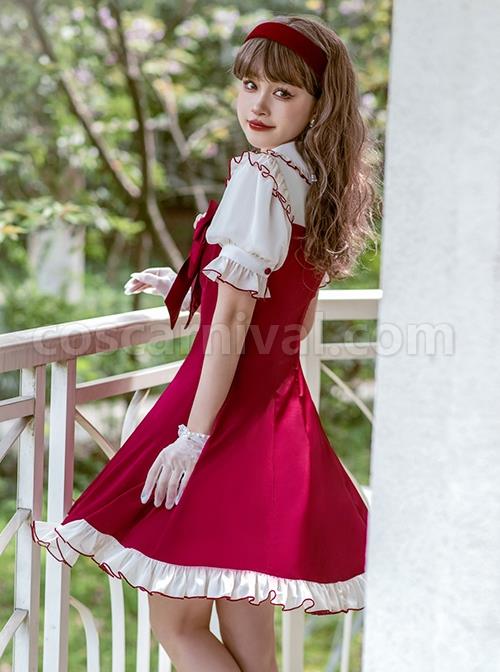 Doll-Collar-Chest-Red-Big-Bow-Puff-Sleeves-Ruffled-Hem-Design-Classic-Lolita-Short-Sleeve-Dress-coscarnival-452