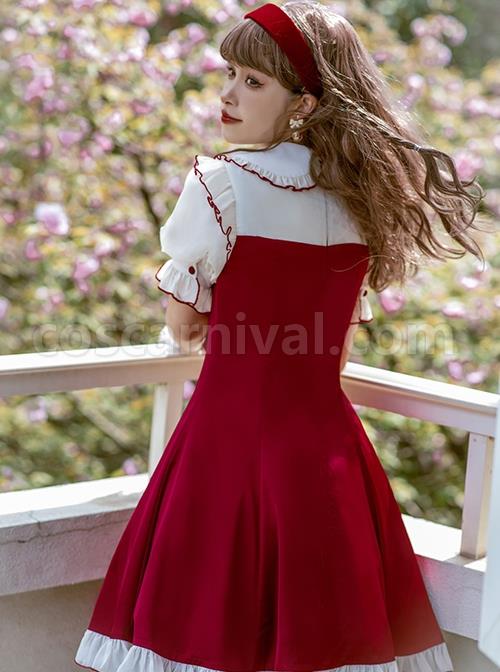 Doll-Collar-Chest-Red-Big-Bow-Puff-Sleeves-Ruffled-Hem-Design-Classic-Lolita-Short-Sleeve-Dress-coscarnival-457