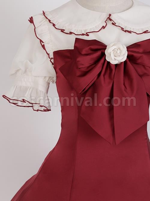 Doll-Collar-Chest-Red-Big-Bow-Puff-Sleeves-Ruffled-Hem-Design-Classic-Lolita-Short-Sleeve-Dress-coscarnival-462