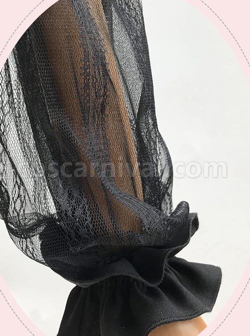 Doll Collar Lace Chiffon Long Sleeve Blouses Classic Lolita Lantern Sleeve Shirt coscarnival