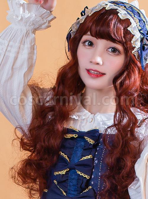 Doll Collar Ruffle Long Sleeve Sweet Lolita Shirt coscarnival