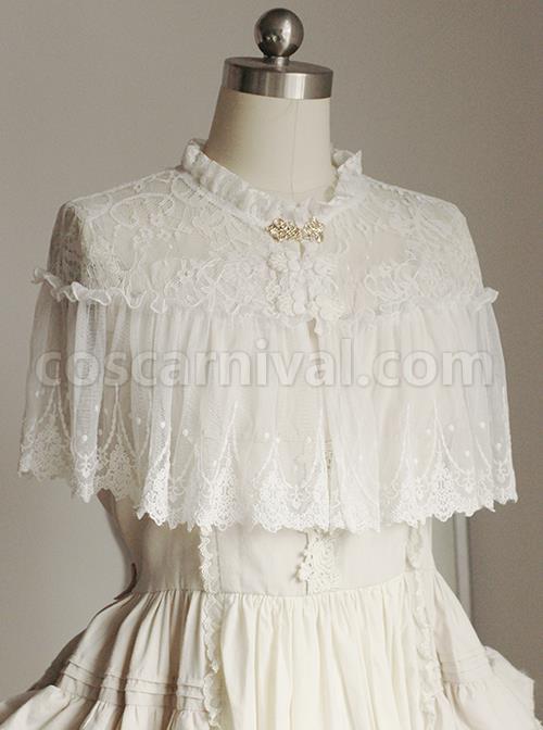 Dong Xian Yin Series Lace Jacquard Embroidery Chinese Style Metal Buckle Decoration Classic Lolita Blouse coscarnival
