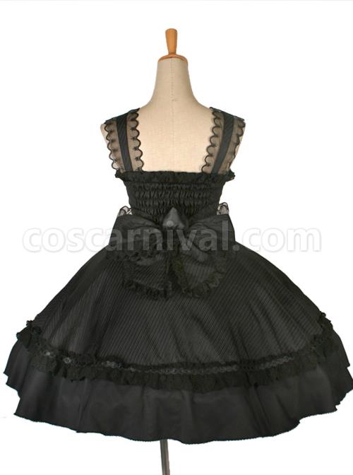 Dream Alice Cute Rabbit Black Gothic Lolita Sling Dress coscarnival