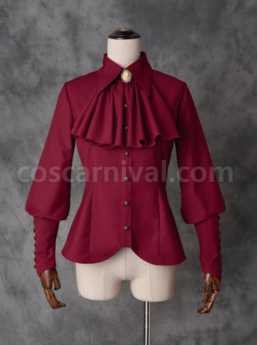 Drunk Dream Series Lapel Shirt Gothic Lolita Slim Sheep-leg Sleeves Blouses coscarnival