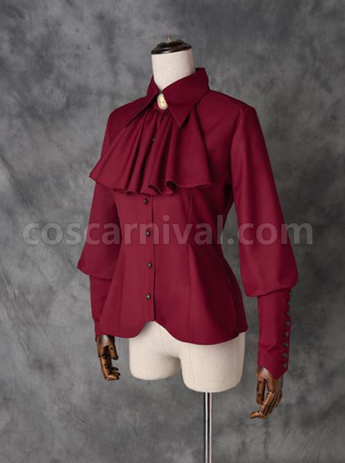 Drunk Dream Series Lapel Shirt Gothic Lolita Slim Sheep-leg Sleeves Blouses coscarnival