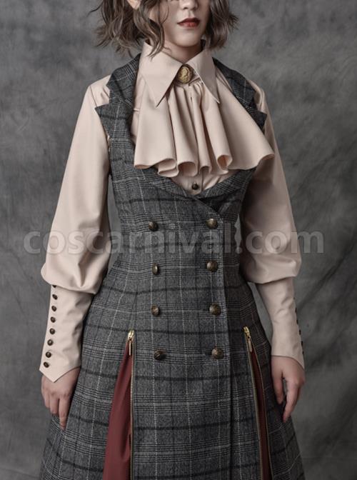 Drunk Dream Series Lapel Shirt Gothic Lolita Slim Sheep-leg Sleeves Blouses coscarnival