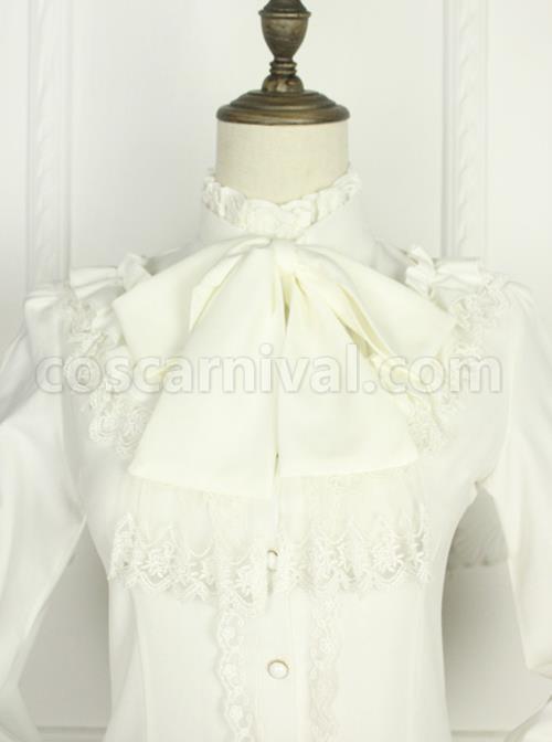 Earl Girl Series Retro Elegant Thick Chiffon Bowknot Classic Lolita Long Sleeve Shirt coscarnival