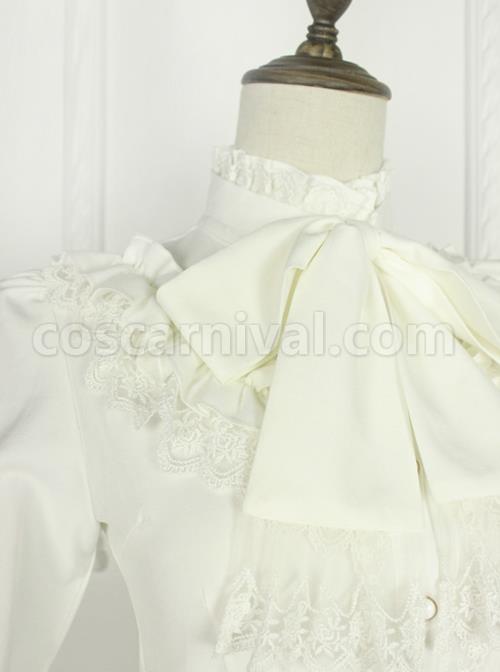 Earl Girl Series Retro Elegant Thick Chiffon Bowknot Classic Lolita Long Sleeve Shirt coscarnival