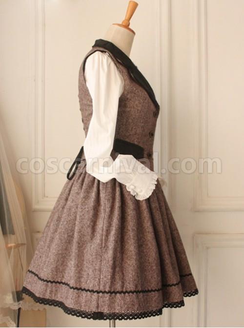 Earl-Tea-Retro-College-Style-Woolen-Brown-Vest-Lolita-Skirt-Set-coscarnival-768