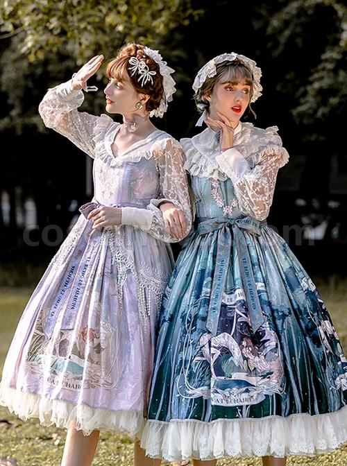 Echo-Voice-Series-SP-Waist-Bow-Tie-Back-Placket-Lace-Long-Sleeves-Cuff-Drawstring-V-Neck-Classic-Lolita-Dress-coscarnival-2992