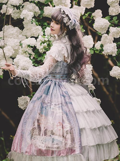 Echo-Voice-Series-SP-Waist-Bow-Tie-Back-Placket-Lace-Long-Sleeves-Cuff-Drawstring-V-Neck-Classic-Lolita-Dress-coscarnival-2999