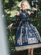 Egyptian-Style-Retro-Exquisite-Jewelry-Geometry-Print-Mesh-Ruffled-Pearl-Trim-Classic-Lolita-Slip-Dress-coscarnival-2947