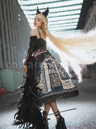 Egyptian-Style-Retro-Exquisite-Jewelry-Geometry-Print-Mesh-Ruffled-Pearl-Trim-Classic-Lolita-Slip-Dress-coscarnival-2989