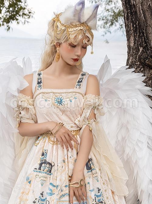 Egyptian-Style-Retro-Exquisite-Jewelry-Geometry-Print-Mesh-Ruffled-Pearl-Trim-Classic-Lolita-Slip-Dress-coscarnival-3016