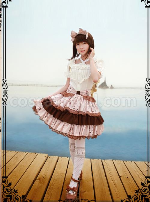 Elegance White Rayon Classic Lolita Short Sleeve Shirt coscarnival
