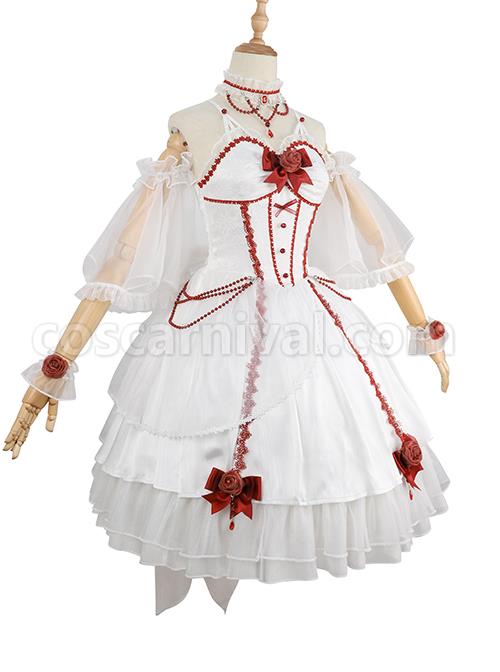 Elegant-And-Delicate-Red-Jacquard-Lace-Pure-White-Slim-Court-Style-JSK-Detachable-Flared-Sleeves-Classic-Lolita-Dress-Set-coscarnival-2924