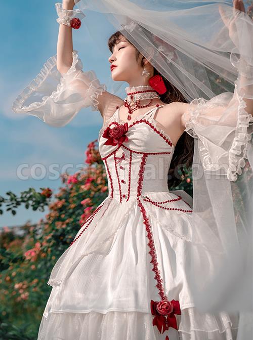 Elegant-And-Delicate-Red-Jacquard-Lace-Pure-White-Slim-Court-Style-JSK-Detachable-Flared-Sleeves-Classic-Lolita-Dress-Set-coscarnival-2958