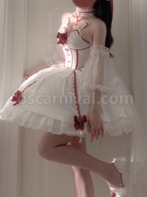 Elegant-And-Delicate-Red-Jacquard-Lace-Pure-White-Slim-Court-Style-JSK-Detachable-Flared-Sleeves-Classic-Lolita-Dress-Set-coscarnival-2977
