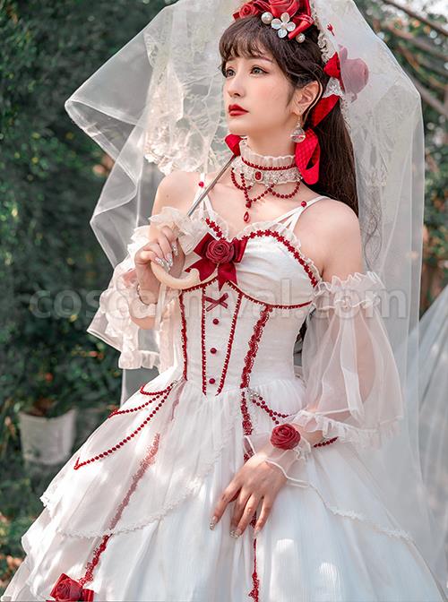 Elegant-And-Delicate-Red-Jacquard-Lace-Pure-White-Slim-Court-Style-JSK-Detachable-Flared-Sleeves-Classic-Lolita-Dress-Set-coscarnival-2982