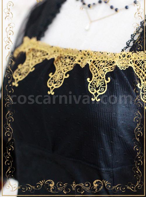 Elegant-Black-Jacquard-Classic-Lolita-Half-Sleeve-Dress-coscarnival-4681