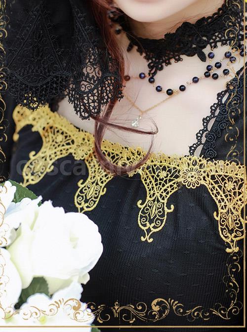 Elegant-Black-Jacquard-Classic-Lolita-Half-Sleeve-Dress-coscarnival-4692