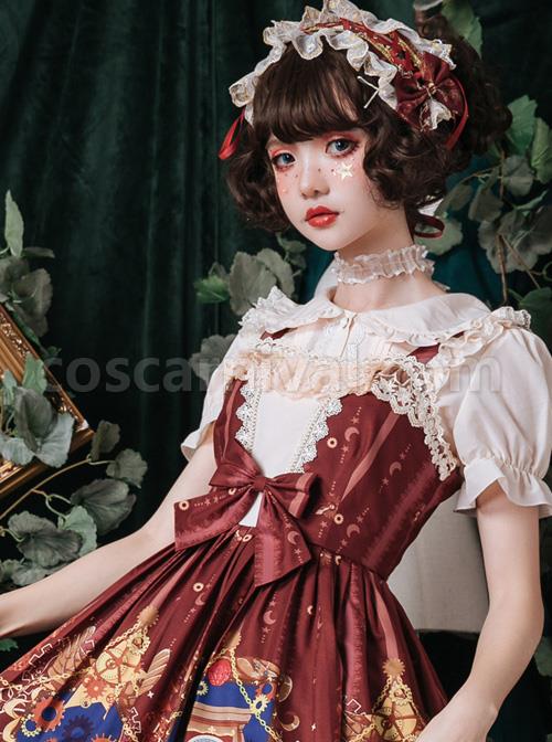 Elegant Doll Collar Ruffle Classic Lolita White Or Apricot Short Sleeve Shirt coscarnival