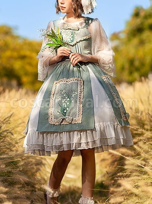 Elegant-Embroidered-Lace-Rose-Jacquard-Fabric-Ruffle-Hem-Classic-Lolita-Sleeveless-Dress-coscarnival-2905