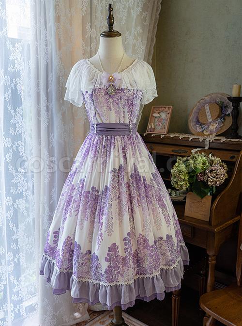 Elegant-Floral-Print-Decoration-Jacquard-Lace-Neckline-Bow-Pearl-Classic-Lolita-Dress-coscarnival-2911