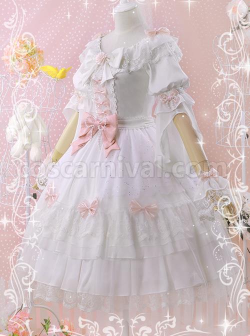 Elegant-Pink-Bowknot-White-Classic-Lolita-Wedding-Dress-coscarnival-3807