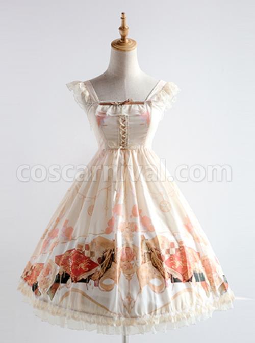 Elegant-Printing-Classic-Lolita-Fly-Sleeve-Dress-coscarnival-1693