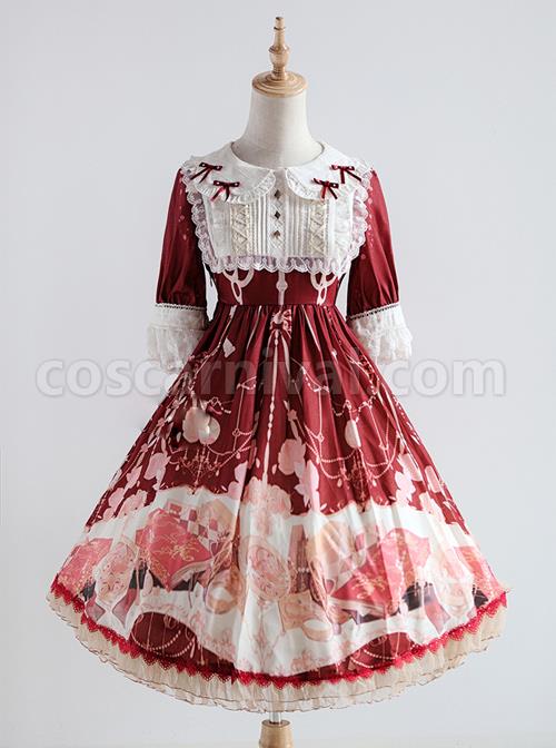Elegant-Printing-Doll-Collar-Classic-Lolita-Short-Sleeve-Dress-coscarnival-11