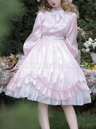 Elegant-Pure-Color-Princess-Streamer-Yarn-Simple-Fairy-Classic-Lolita-Long-Sleeve-Dress-coscarnival-3791