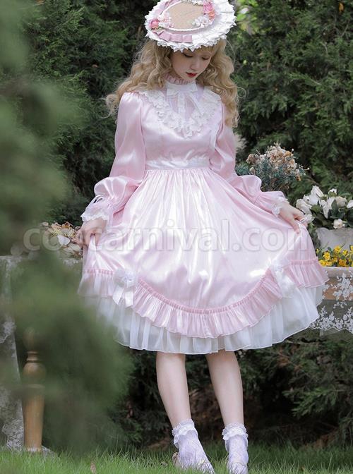 Elegant-Pure-Color-Princess-Streamer-Yarn-Simple-Fairy-Classic-Lolita-Long-Sleeve-Dress-coscarnival-3836