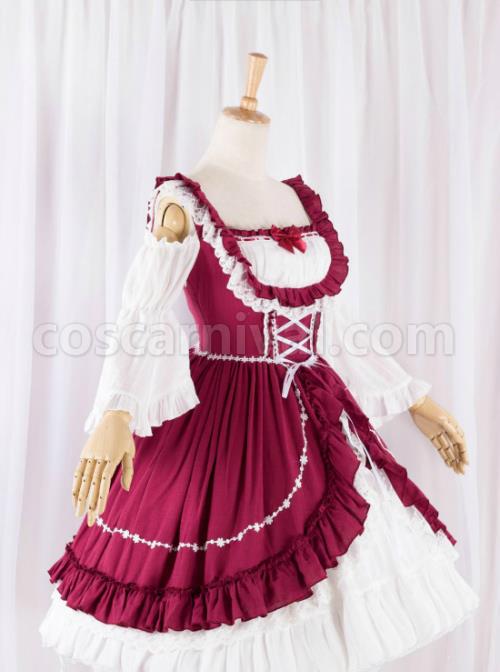 Elegant-Red-And-White-Classic-Lolita-Dress-coscarnival-1195