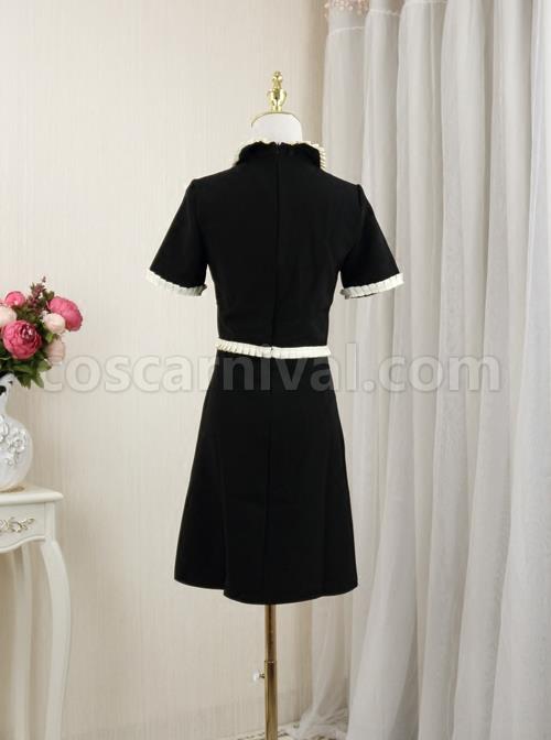 Elegant-Slim-Black-Short-Sleeve-Dress-coscarnival-27