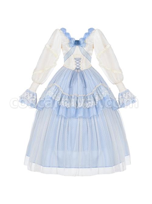 Elegant-Two-Color-Autumn-Flower-Bow-Knot-Decorate-Lace-Lantern-Sleeve-Petal-Hem-Classic-Lolita-Long-Sleeve-Dress-coscarnival-2886