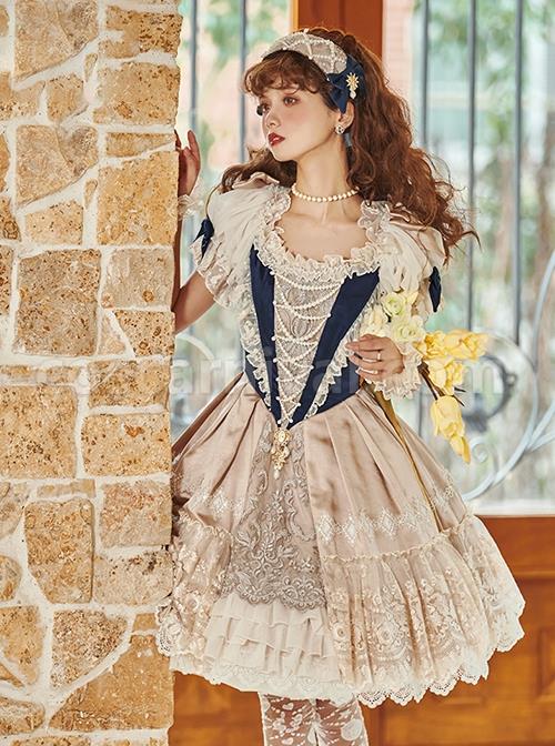 Elizabethan-Coronation-Series-Elegant-Puff-Sleeve-Lace-Ruffle-Hem-Pearl-Embellished-Classic-Lolita-Short-Sleeve-Dress-coscarnival-2847