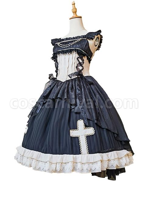 Eternal-Life-Song-Series-Spring-Chiffon-Lace-Stitching-Cross-Halloween-Classic-Lolita-Sleeveless-Dress-coscarnival-2858