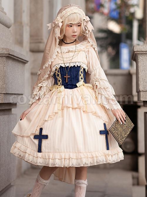 Eternal-Life-Song-Series-Spring-Chiffon-Lace-Stitching-Cross-Halloween-Classic-Lolita-Sleeveless-Dress-coscarnival-2861