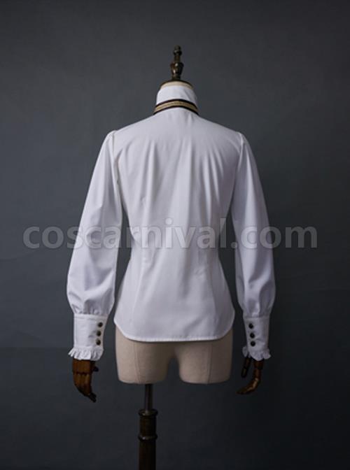 Explorers Series Pure Color Lapel Bow Tie Gothic Lolita Long Sleeve Blouses coscarnival