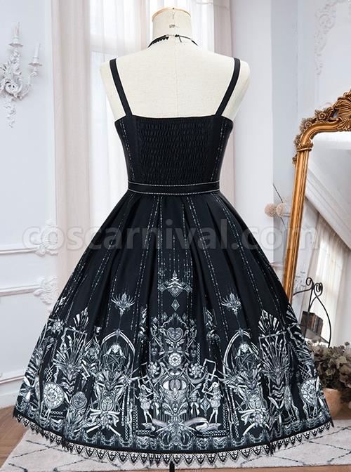 Eye-Of-Red-Heart-Series-JSK-Retro-Dark-Skull-And-Cross-Graphic-Print-Decoration-Classic-Lolita-Sleeveless-Dress-coscarnival-1301