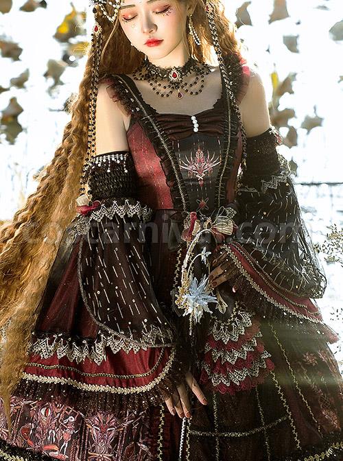 Eye Of Red Heart Series JSK Retro Palace Gothic Lolita Dress coscarnival