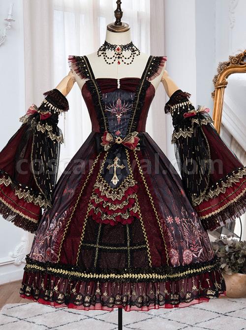 Eye Of Red Heart Series JSK Retro Palace Gothic Lolita Dress coscarnival
