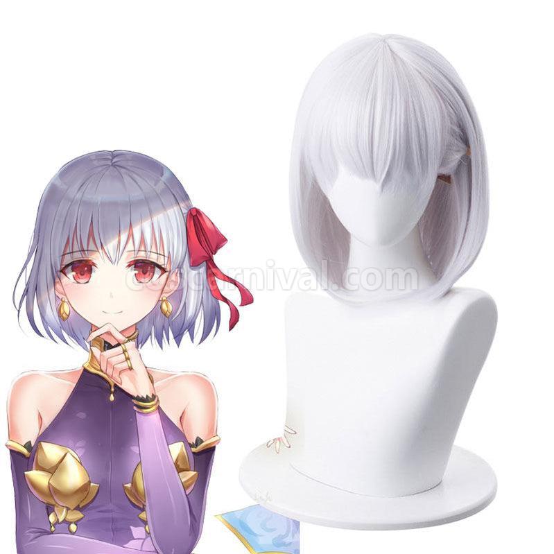 FGO Fate Grand Order Assassin Kama 35cm Short Silver Grey Halloween Cosplay Wigs coscarnival011117498
