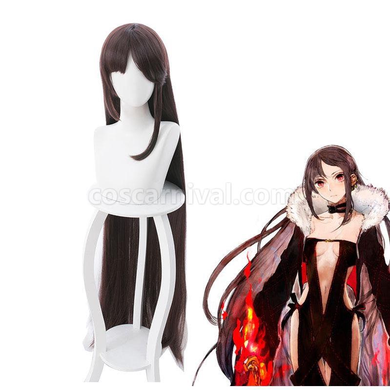 FGO Fate Grand Order Yu Mei Ren 120cm Brown Long StraightBraid Halloween Cosplay Wigs coscarnival011117415