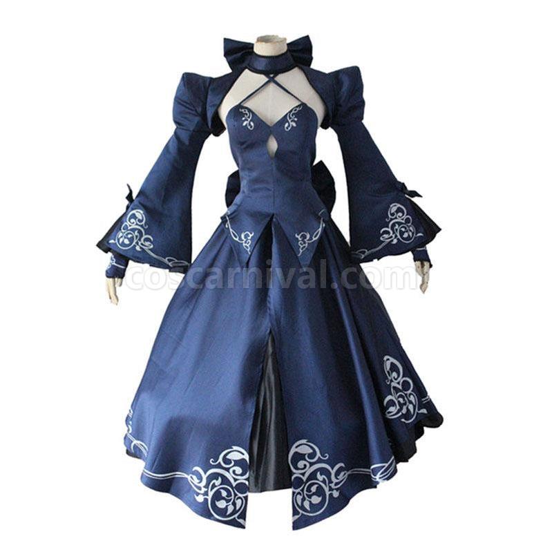 FGO Fate Stay Night Saber Alter Arturia Pendragon Women Black Bride Cosplay Costumes coscarnival011118764