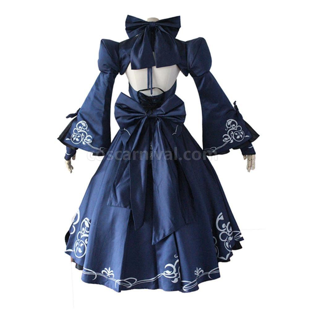 FGO Fate Stay Night Saber Alter Arturia Pendragon Women Black Bride Cosplay Costumes coscarnival011118784
