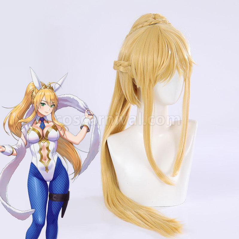 FGO FateGrand Order Saber Arutoria Pendoragon Bunny Gril Long Blonde Heat Resistant Cosplay Wig coscarnival011117910