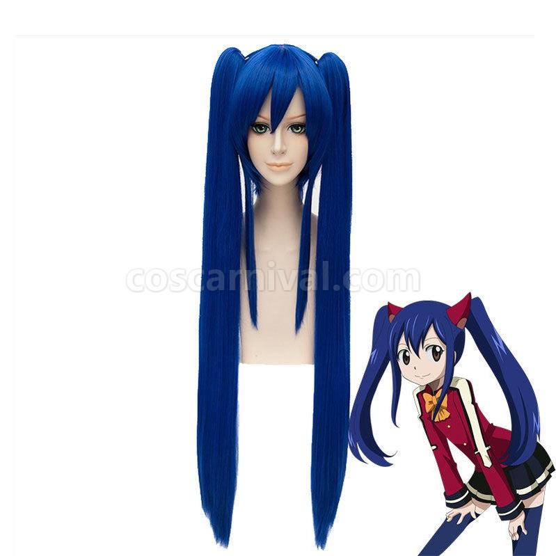 Fairy Tail Wendy Marvell Dark Blue Long Cosplay Wigs coscarnival011115653